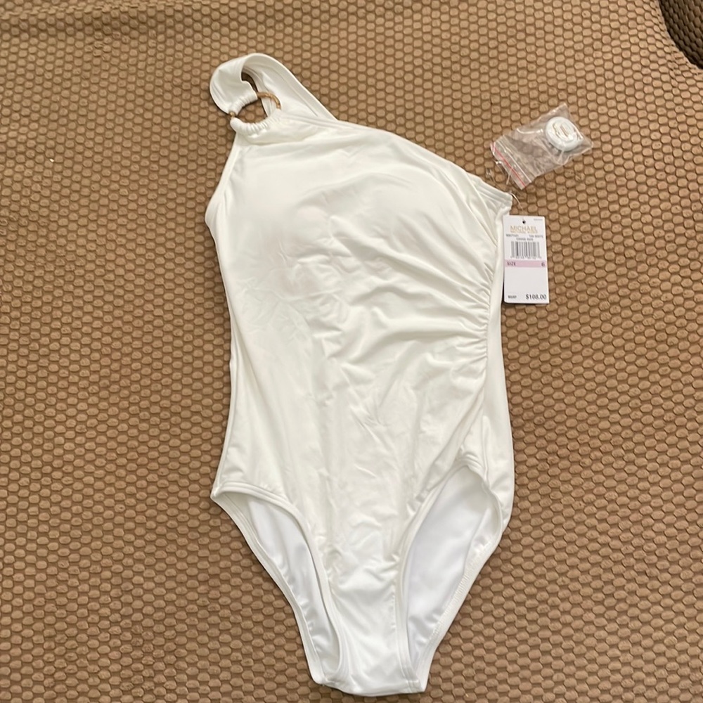 Michael Kors White One Shoulder Swimsuit